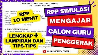 RPP Simulasi Mengajar Calon Guru Penggerak | RPP  Simulasi Mengajar 10 Menit Lengkap sampai Lampiran