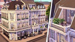 Parisian Apartments with Pâtisserie & Café | The Sims 4 Speed Build