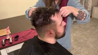 ASMR | Mens at-home HAIRCUT | HAIRSTYLIST | Clipper sounds ~ Combing ~ Cutting