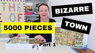 BUSY 5000 PIECE JIGSAW PUZZLE!!! Bizarre Town Part 1 #puzzle #jigsawpuzzle