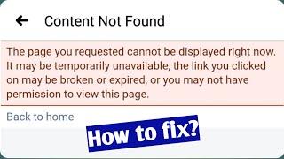 How to Fix Facebook Page Name Change "Content Not Found" Error | the page you requested cannot be...