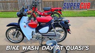 Bike wash day // Scrubbing down the Honda Super Cub and Trail 125