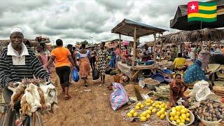 Rural village market day in Tsevié Togo west Africa . Cost of living in west Africa