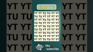 Find TY where? | Brain Teaser IQ Test #shorts #different #puzzles #opticalillusion