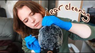 ASMR cleaning your VERY hairy ears (gloves, rummaging around, mic plucking, ear to ear)