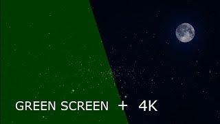 Stars and moon night view 4K Free | Green Screen Video