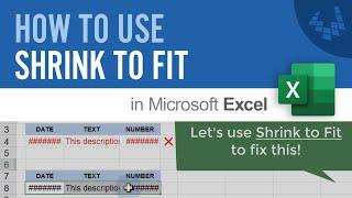 How to use Shrink to Fit in Excel