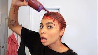 watch me destroy my hair for 10 minutes (cut & dye at home)