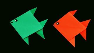 How to make a origami Paper fish step by step  |  kids crafts