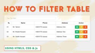 How to Filter HTML Table Using JavaScript | With Source Code