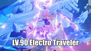 Lv.90 Electro Traveler Main DPS & EM Support Showcase - Genshin Impact