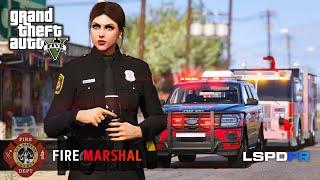 GTA 5 LSPDFR - FIRE MARSHAL - Vehicle Fire, Arson, Structural Fire [AI Voiceovers] [076]