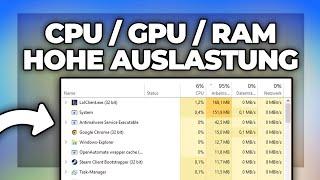 Hohe CPU, RAM oder Festplatten Auslastung - Problembehebung | Windows 10 / 11 - Deutsch PC