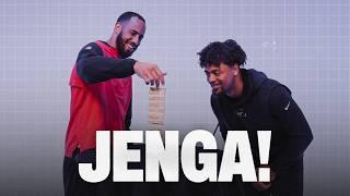 A.J Terrell and Jessie Bates III face off in a game of Jenga! | Atlanta Falcons