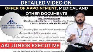 AAI Junior Executive (Common Cadre) | Offer of appointment, medical and other documents AAI 2024