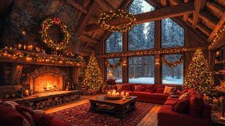 Cozy Christmas Ambience  Relaxing Christmas Jazz Music with Fireplace Sounds for Holiday Atmosphere