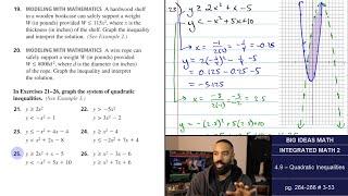 Big Ideas Math [IM2]: 4.9 - Quadratic Inequalities (Lecture & Problem Set)