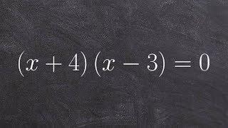 Solve using the zero product property