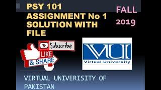 PSY 101 assigmnent no 1 solution fall 2019