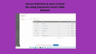 A2019 Interactive Forms | Extract Web Data to Table Form Element