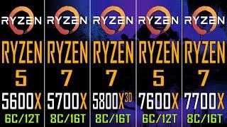 RYZEN 5 5600X vs RYZEN 7 5700X vs RYZEN 7 5800X3D vs RYZEN 5 7600X vs RYZEN 7 7700X ||