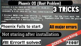 Phoenix OS (Boot problem) |3 easy Ticks to solve phoenix OS ERRORS |200% WORK in HINDI
