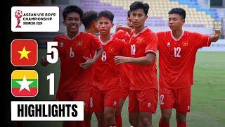 Highlights Vietnam U16 vs Myanmar U16 | ASEAN U16 BOYS' CHAMPIONSHIP INDONESIA 2024