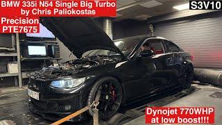 BMW 335i N54 Stage 3 PTE7675BB Single Big Turbo by Chris Paliokostas. 770WHP στον πίσω αξονα. S3V10