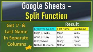 Google Sheets Split Function