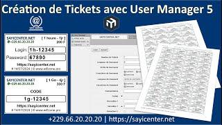 Création de Tickets avec User Manager 5 sous MikroTik RouterOS 7