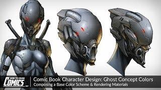 Comic Book Character Design: Ghost Concept Colors | Base Color Schemes & Rendering Materials