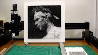 String art with a CNC Machine - full process (Rafael Nadal)