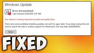 How To Fix Microsoft Update Error 0x80080005 - Error Encountered Windows Update Windows 10