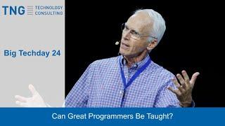 Big Techday 24: Can Great Programmers Be Taught? - Prof. Dr. John Ousterhout