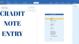 How To Credit Note Entry In Tally Prime Gold ||