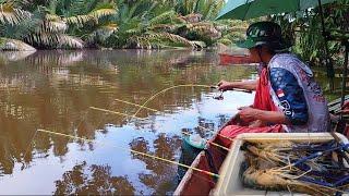 best fishing videos‼️ Se'isi sungai heboh melihat tarikan udang galah