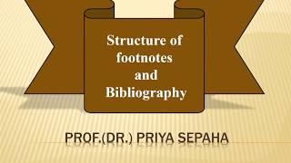 Structure of Footnotes and Bibliography