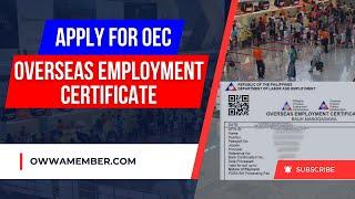 How to Get OEC (Overseas Employment Certificate) for OFWs