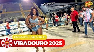 Viradouro 2025 Ao Vivo |  Bateria Furacão Vermelho e Branco no Setor 11