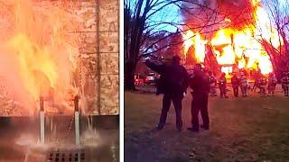 Mansion Engulfed in Flames After Deep-Fried Turkey Fire