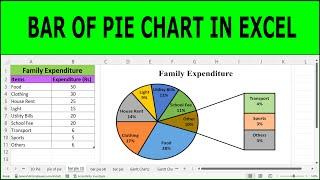 How to Create a Bar of Pie Chart in Excel | Create a Bar of a Pie Chart | Bar of Pie Chart in Excel