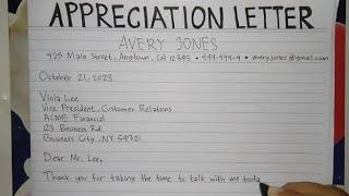 How To Write An Appreciation Letter Step by Step Guide | Writing Practices