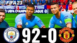 FIFA 23 - MESSI, RONALDO, MBAPPE, NEYMAR, ALL STARS - MAN CITY 92-0 MAN UTD  | UCL FINAL |