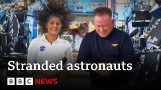 Stranded Nasa astronauts hold press conference from International Space Station | BBC News