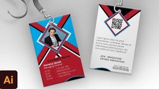 ID Card Design in Adobe Illustrator | Print Ready Company ID Card in Adobe Illustrato