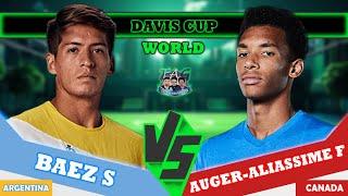 LIVE: AUGER-ALIASSIME F VS BAEZ S  • DAVIS CUP - WORLD 2024 GAMEPLAY #daviscup #tennis #atp