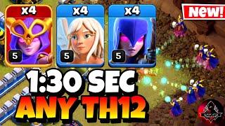 Th12 Super Witch Attack With 8 Zap Spell | Best Th12 Attack Strategy in Clash of Clans