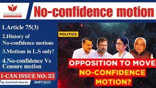 I-CAN Issues||No-confidence motion 2023,Rule 198 of Lok Sabha explained by Santhosh Rao UPSC