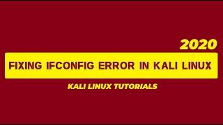 Ifconfig Command not found [FIXED] | Kali Linux 2020