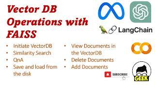 VectorDB Operations with Faiss (View, Add, Delete, Save, QnA and Similarity Search) via Langchain